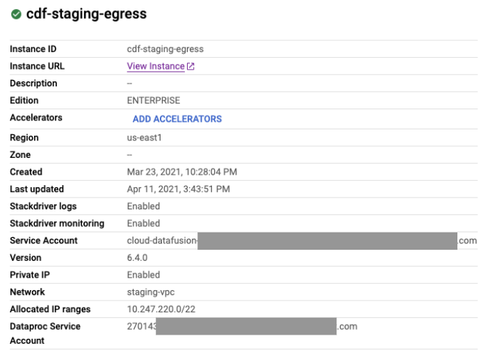 Staging egress interface