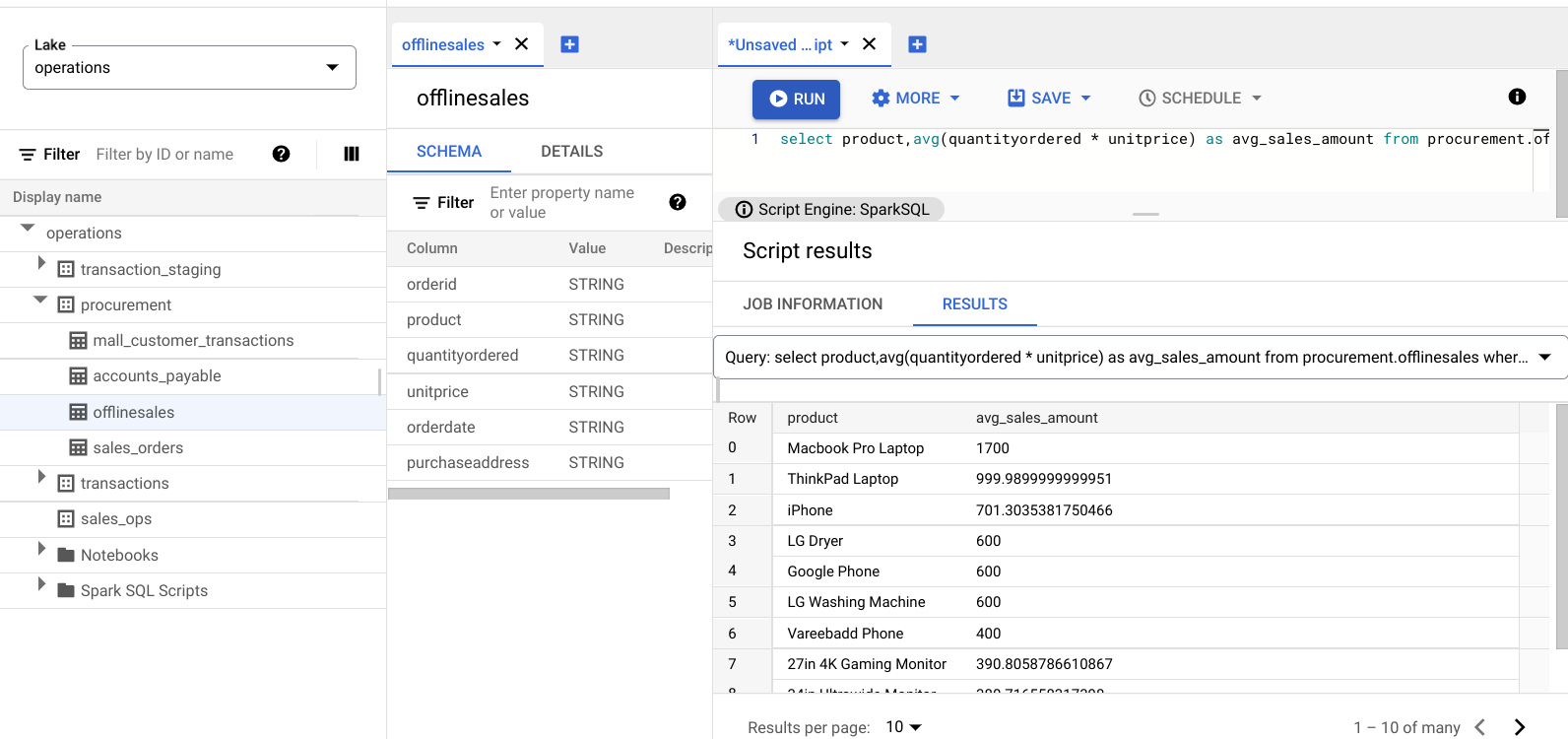 See the script results.