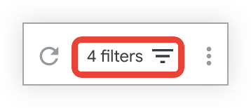 フィルタ アイコンの横に「4 個のフィルタ」というテキストがあるフィルタバーの画像。